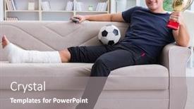  Presentation with broken leg - Cool new presentation design with man-with-broken-leg-recovering backdrop and a gray colored foreground