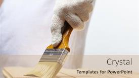  Presentation with brush - PPT layouts having man-with-brush-in-hands background and a  colored foreground