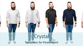  Presentation with collage - Cool new slides with man with bun over white backdrop and a  colored foreground