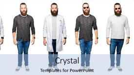  Presentation with simple minimalist white - Presentation having man with bun over white background and a light blue colored foreground