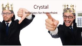  Presentation with calculator - PPT theme enhanced with man with calculator and abacus background and a lemonade colored foreground