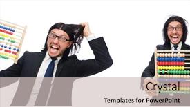  Presentation with abacus ucmas - Presentation theme with man with calculator and abacus background and a soft green colored foreground