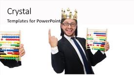  Presentation with calculator - Beautiful theme featuring man with calculator and abacus backdrop and a lemonade colored foreground