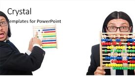  Presentation with abacus ucmas - Audience pleasing presentation consisting of man with calculator and abacus backdrop and a cream colored foreground