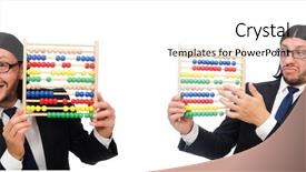  Presentation with abacus ucmas - Slides having man with calculator and abacus background and a cream colored foreground