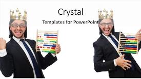  Presentation with abacus ucmas - Amazing PPT theme having man with calculator and abacus backdrop and a white colored foreground