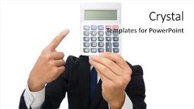  Presentation with calculator - Beautiful slide set featuring man-with-calculator-isolated backdrop and a white colored foreground
