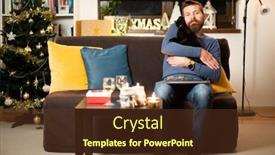  Presentation with social distancing - Audience pleasing theme consisting of man-with-cat-celebrating-christmas backdrop and a tawny brown colored foreground