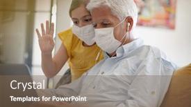  Presentation with home - Beautiful slides featuring man-with-child-at-home backdrop and a violet colored foreground