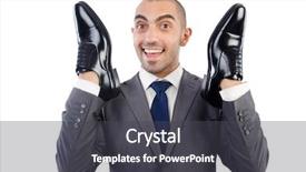  Presentation with choice - Audience pleasing PPT layouts consisting of man with choice of shoes backdrop and a dark gray colored foreground