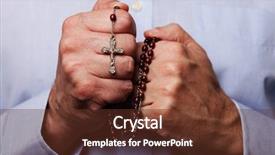  Presentation with catholic faith - Slide deck with man with christian catholic religious background and a tawny brown colored foreground