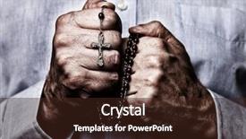  Presentation with afro - Audience pleasing slide deck consisting of man with christian catholic religious backdrop and a wine colored foreground