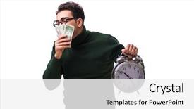  Presentation with clock - Colorful presentation theme enhanced with tax graduation - nerd young man with clock backdrop and a white colored foreground