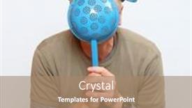  Presentation with conspiracy theory - Amazing slide deck having man-with-colanders backdrop and a coral colored foreground