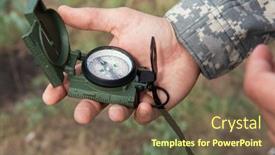  Presentation with compass - Audience pleasing PPT layouts consisting of man-with-compass-in-hand backdrop and a tawny brown colored foreground