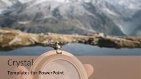  Presentation with compass - Slide deck enhanced with man-with-compass-in-hand background and a coral colored foreground