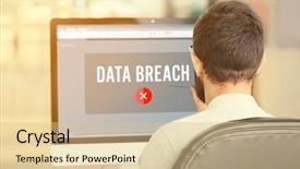  Presentation with computer attack - Presentation theme consisting of man with computer and notification background and a lemonade colored foreground