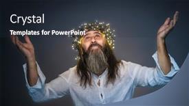  Presentation with led lights - Slides consisting of man-with-crown-of-led background and a wine colored foreground