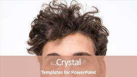  Presentation with curly hair - Slide deck featuring man with curly hair lookin background and a coral colored foreground