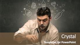  Presentation with drug and alcohol - Slides featuring man with doodle alcohol bottle background and a coral colored foreground