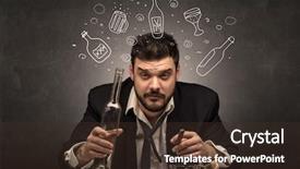  Presentation with doodle - Amazing slide set having man with doodle alcohol bottle backdrop and a tawny brown colored foreground