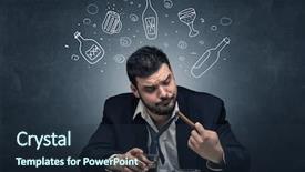  Presentation with alcohol and drug abuse - PPT theme with doodling - drunk down and out man background and a tawny brown colored foreground