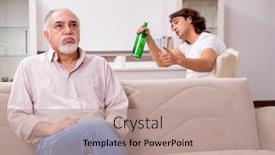  Presentation with drinking problem - Colorful presentation theme enhanced with man-with-drinking-problem backdrop and a coral colored foreground