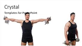  Presentation with octopus on isolated white - PPT theme having man with dumbbells isolated background and a sky blue colored foreground