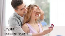  Presentation with engagement - Audience pleasing presentation consisting of man with engagement ring making backdrop and a mint green colored foreground