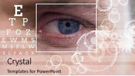  Presentation with black eye doctor - Presentation featuring man with eye focus box background and a lemonade colored foreground