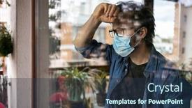  Presentation with face mask - Slides featuring man-with-face-mask-looking background and a tawny brown colored foreground