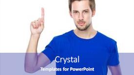  Presentation with finger point - Amazing presentation having man with finger point up backdrop and a royal blue colored foreground