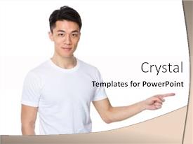 Aside Powerpoint Example Man With Finger Showing Aside PPT template 17 | CrystalGraphics