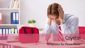  Presentation with first aid kit - Theme having man with first aid kit background and a coral colored foreground