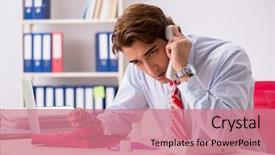  Presentation with first aid kit - PPT theme consisting of man with first aid kit background and a  colored foreground