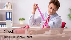  Presentation with first aid kit - Beautiful PPT layouts featuring man with first aid kit backdrop and a coral colored foreground