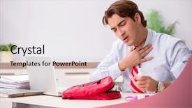 Presentation with first aid kit - Colorful PPT theme enhanced with man with first aid kit backdrop and a  colored foreground
