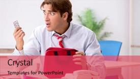  Presentation with first aid kit - Beautiful PPT theme featuring man with first aid kit backdrop and a red colored foreground