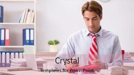  Presentation with first aid kit - Theme featuring man with first aid kit background and a coral colored foreground