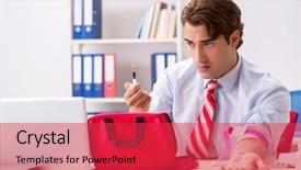  Presentation with first aid kit - Presentation with man with first aid kit background and a red colored foreground