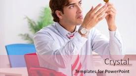  Presentation with first aid kit - Presentation having man-with-first-aid-kit background and a coral colored foreground