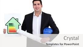  Presentation with energy - Amazing slide set having man-with-flat-energy-cartel backdrop and a white colored foreground