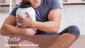  Presentation with food supplements - Presentation with man-with-food-supplements background and a coral colored foreground