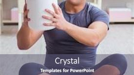  Presentation with food supplements - Amazing PPT layouts having man-with-food-supplements backdrop and a ocean colored foreground