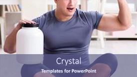  Presentation with food supplements - Slide set consisting of man-with-food-supplements background and a ocean colored foreground