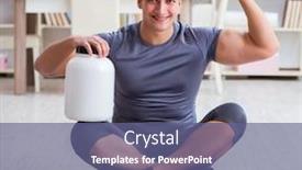  Presentation with food supplements - Colorful theme enhanced with man-with-food-supplements backdrop and a ocean colored foreground