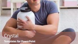  Presentation with food supplements - Theme consisting of man-with-food-supplements background and a coral colored foreground