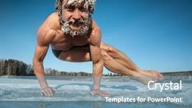  Presentation with ice frozen - Audience pleasing PPT layouts consisting of man-with-frozen-hair-doing backdrop and a seafoam green colored foreground