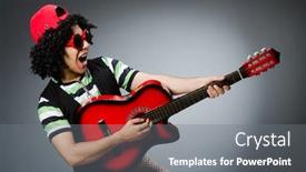  Presentation with haircut - Beautiful presentation theme featuring man-with-funny-haircut backdrop and a gray colored foreground