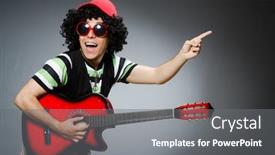  Presentation with haircut - PPT theme with man-with-funny-haircut background and a gray colored foreground